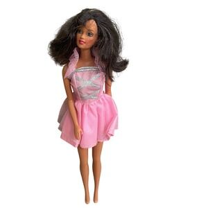 VTG MATEL 1966 Barbie Doll Brunette Hair  Dress pink dress  Toy Collectible